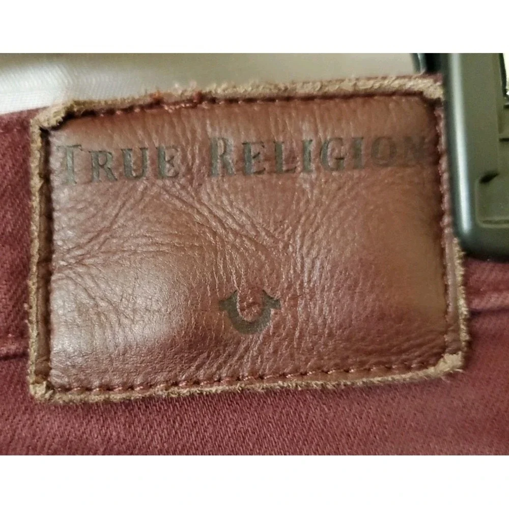 True Religion Jeans Womens 28 Maroon‎ Halle Mid Rise Super Skinny